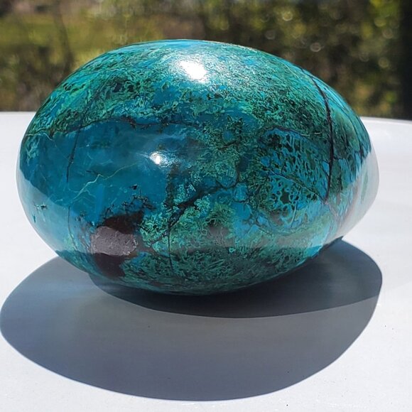 368g 1840ct Peruvian Chrysocolla Polished Mineral Rock Tumbled Stone Green Blue - Picture 2 of 13